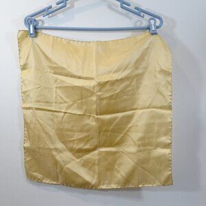 Ashear Men's Silk Pocket Square Satin Solid Gold Tan Italy NEW Garfinckel's Tag